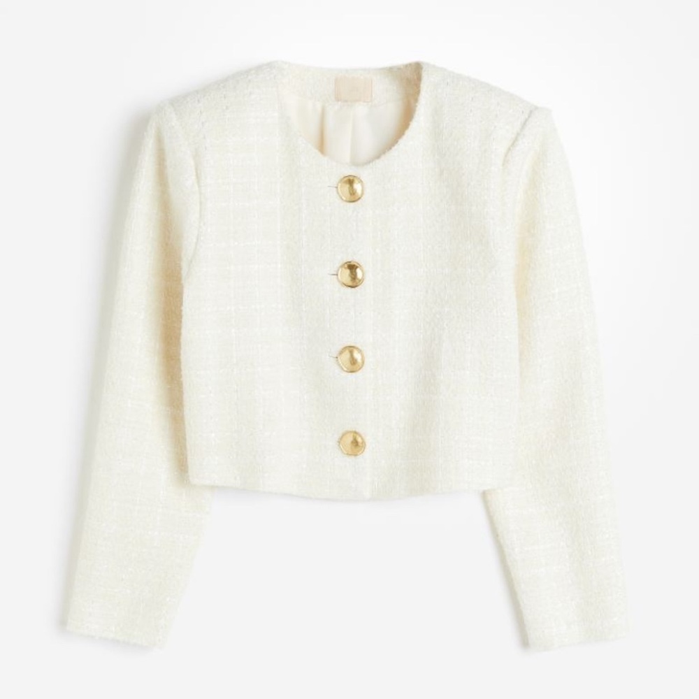 NWT H&M Crop Jacket with gorgeous gold buttons